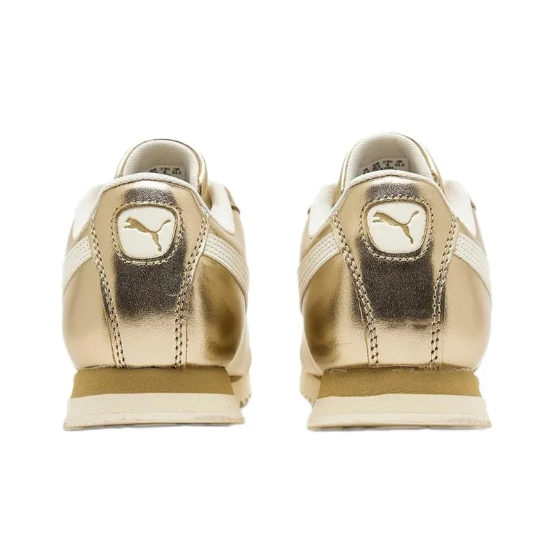 PUMA Roma Anti Slip Wear Resistant Low Top Casual Shoes Women's Gold-4