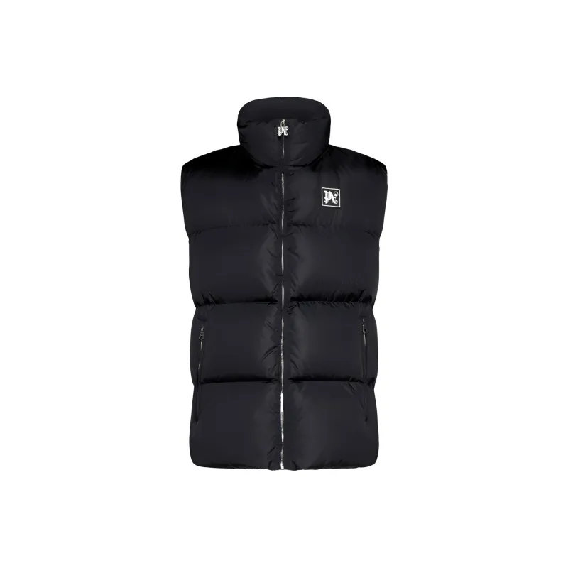 PALM ANGELS Logo Patch Padded Vest-0