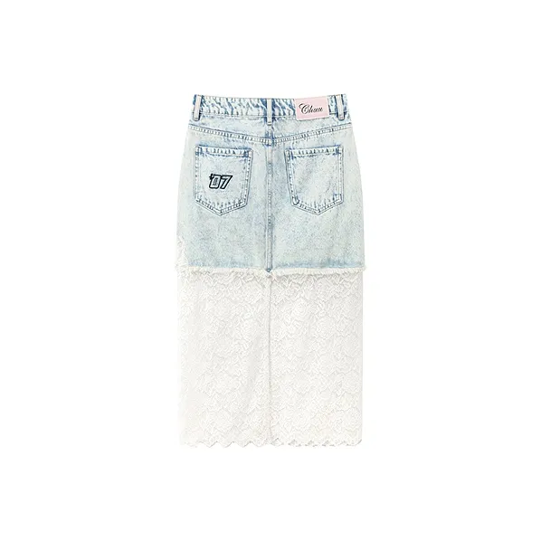 CHUU Casual Short Skirts Women's Light Denim Blue-1
