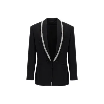 BALMAIN Grain De Poudre Embroidered Collar Jacket