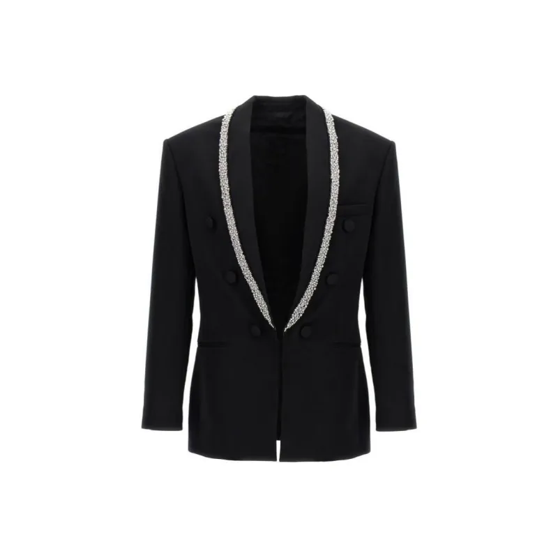 BALMAIN Grain De Poudre Embroidered Collar Jacket-0
