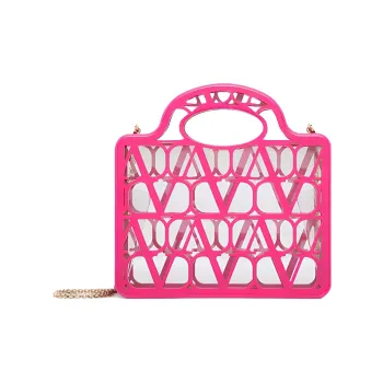 Valentino Organic Canvas Tote Bag Shopping Bag Handbag Shoulder Bag Mini Women's Pink