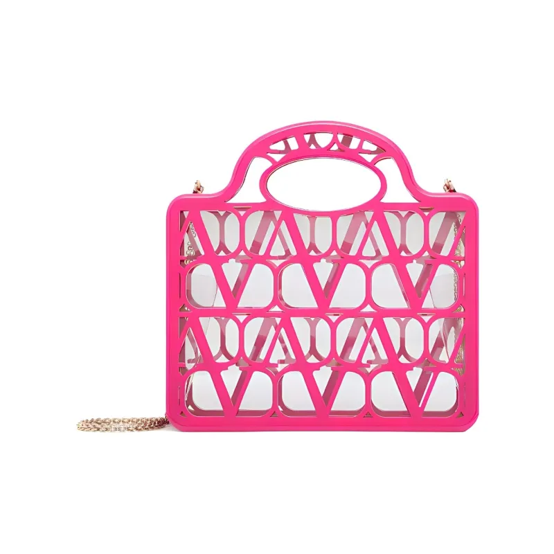 Valentino Organic Canvas Tote Bag Shopping Bag Handbag Shoulder Bag Mini Women's Pink-0