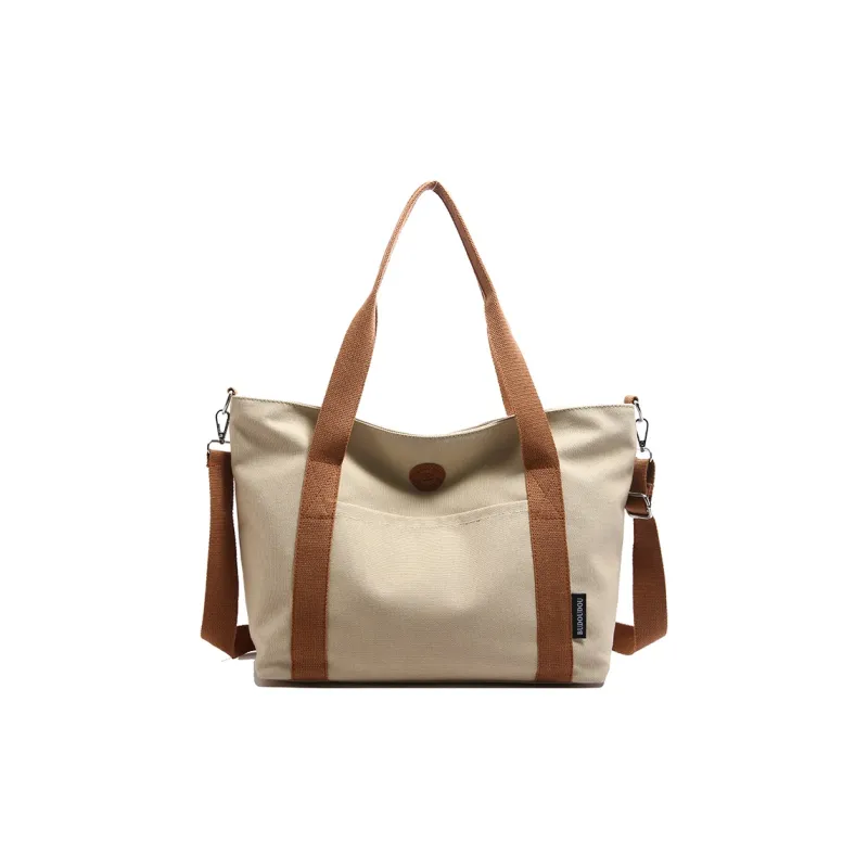 GOBLIN SHARKS 1759 Canvas Bag, Shoulder Bag Medium Size Unisex White/Khaki/Green/Dark Gray-7