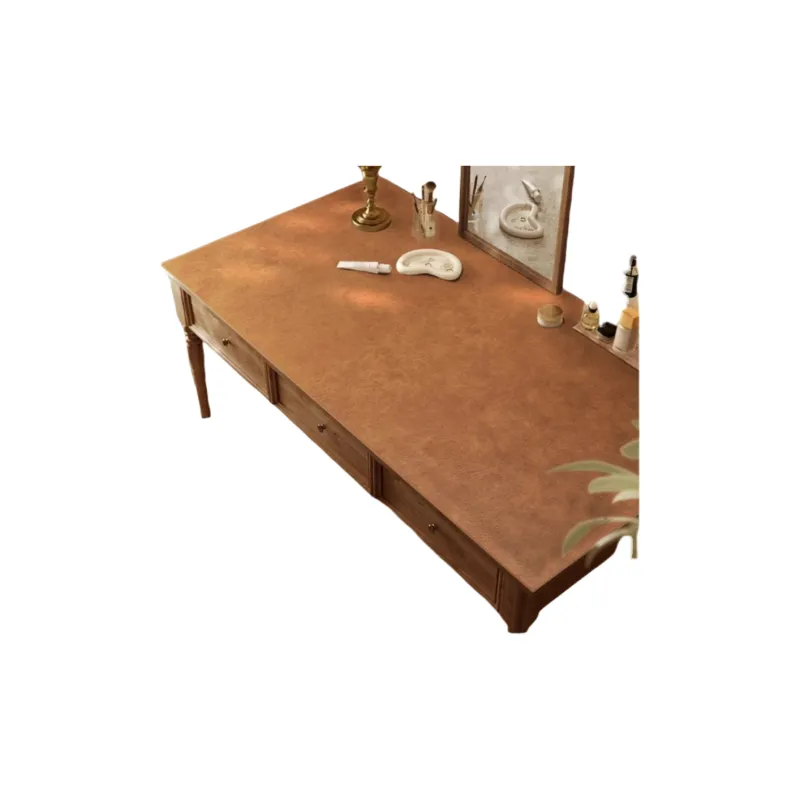 Mulinsen Double Sided Vintage Leather Desk Mat Luxury Premium Leather Office Desk Mat Computer Mat Writing Desk-0