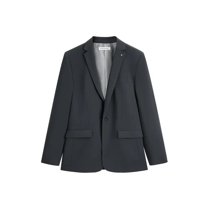 PEACEBIRD MEN Business Suits Men Gray Blue 1 Slim Fit-0