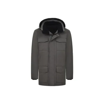 Canada Goose Windermere Series Solid Color Hooded Down Jacket Men's Graphite