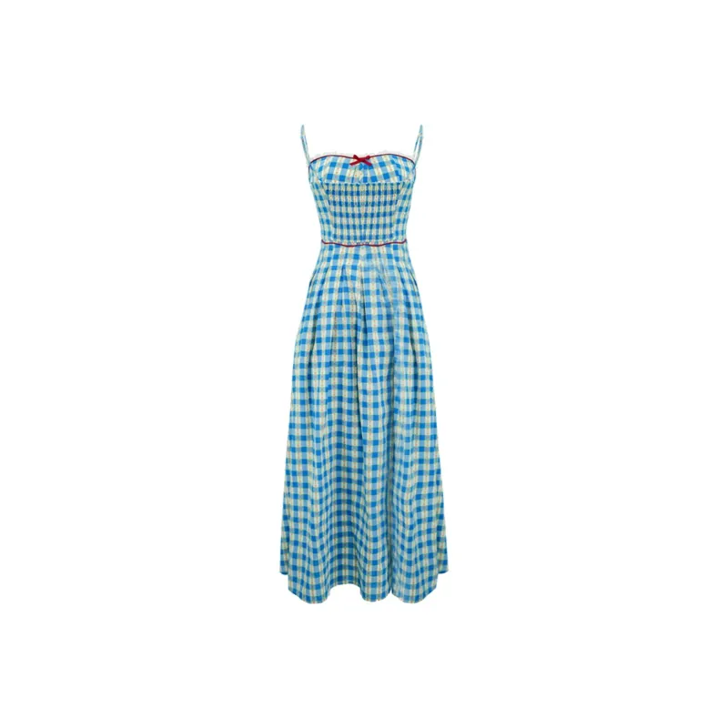 XIAOJUCHUANLI Slip Dress Women's Blue-1