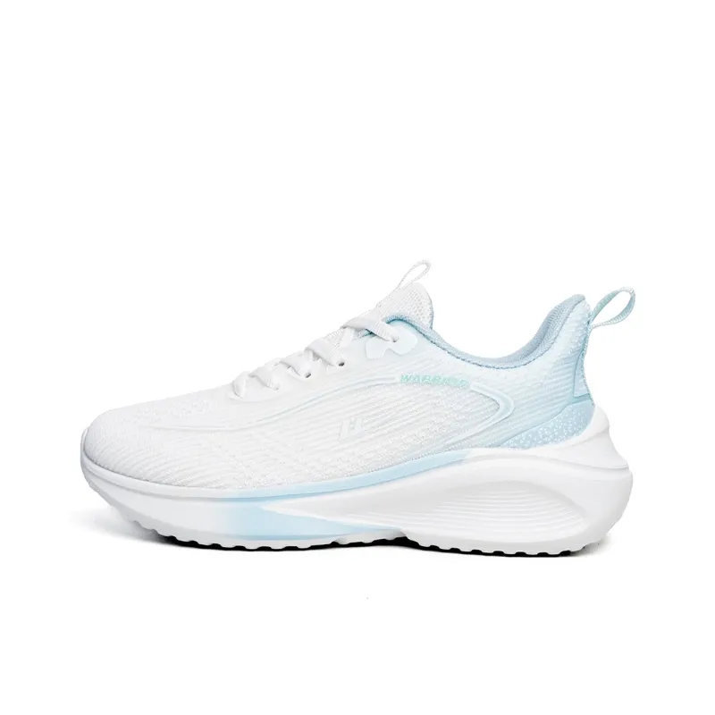 Warrior Cushioning, Slip Resistant, And Abrasion Resistant Low Top Casual Running Shoes Women's White Blue-0