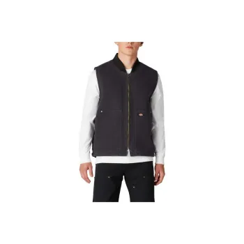 Dickies Stonewashed Duck High Pile Fleece Lined Vest Vest Men's Black