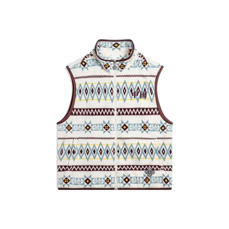 LiNing Chinese Culture Series Vest Men's Ecru All Over Print-0