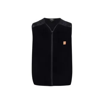 A.P.C Logo Patch Zip Up Vest
