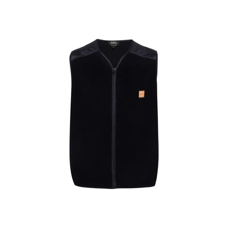A.P.C . Logo patch Fleece Vest-0