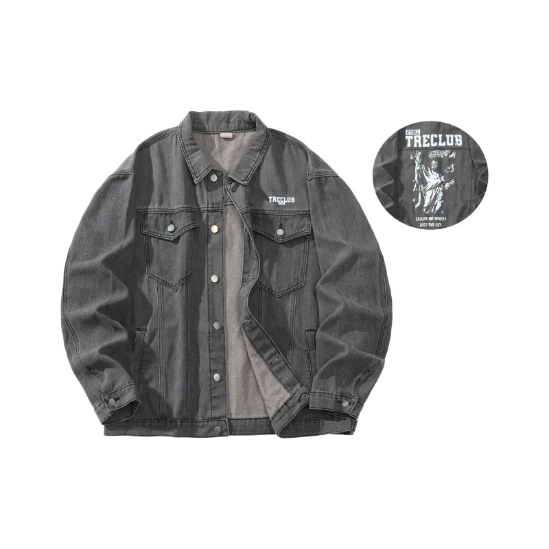 Tre Club Denim Jacket Unisex Washed Yellow Mud-5