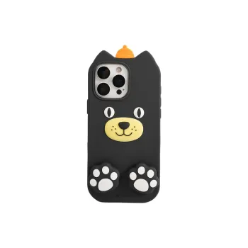 Sopi Silicone Material Black Lucky Cat Phone Cases Compatible With IPhone 16/15 Pro Max/Apple 13/14 Pro/Max
