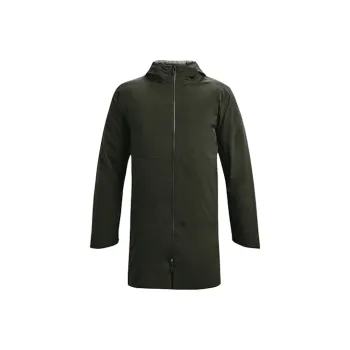 Under Armour Solid Color Hooded Mid Length Down Jacket Men's Rock Green