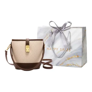 Miss Angel PU Crossbody One Shoulder Handbag Women's Brown/Black