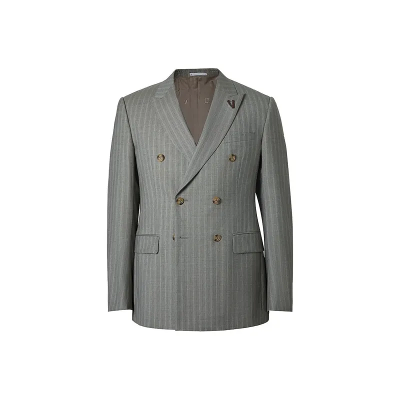 VICUTU Business Suit Men's Khaki Stripes-0