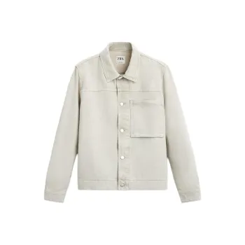 ZARA Denim Jackets Men Beige