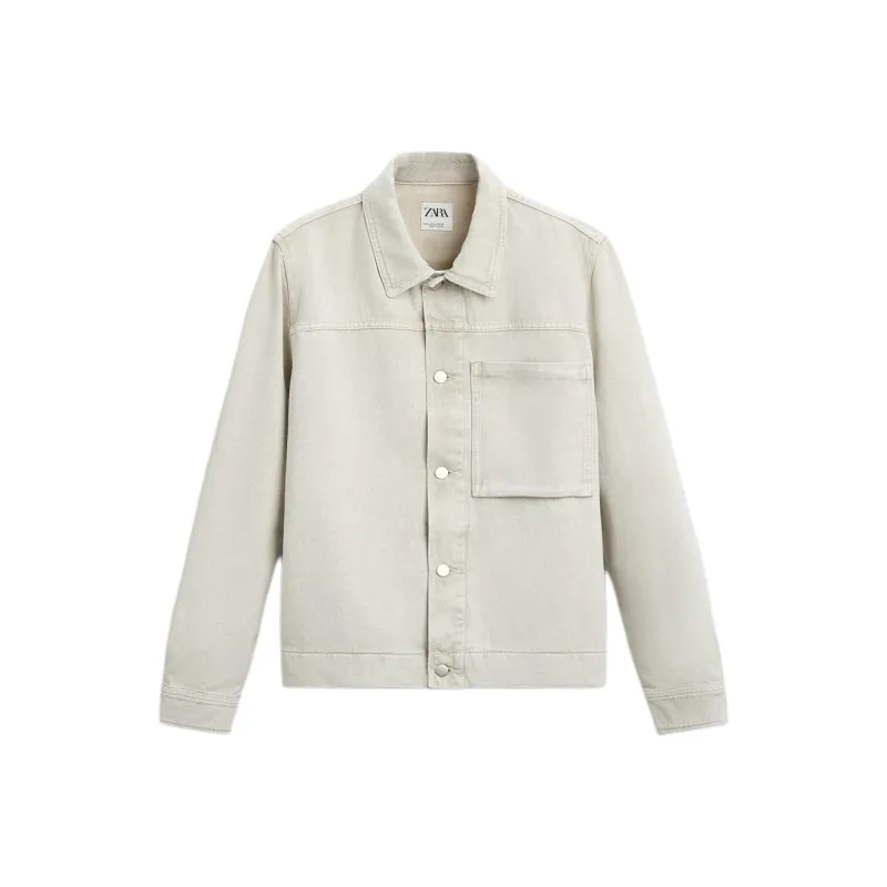 ZARA Denim Jackets Men Beige-0