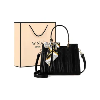 Vigno Synthetic Leather Handbag, One Shoulder, Crossbody Bag Regular Women's Black
