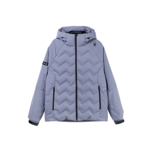 SPYDER Solid Color Hooded Down Jacket Men's