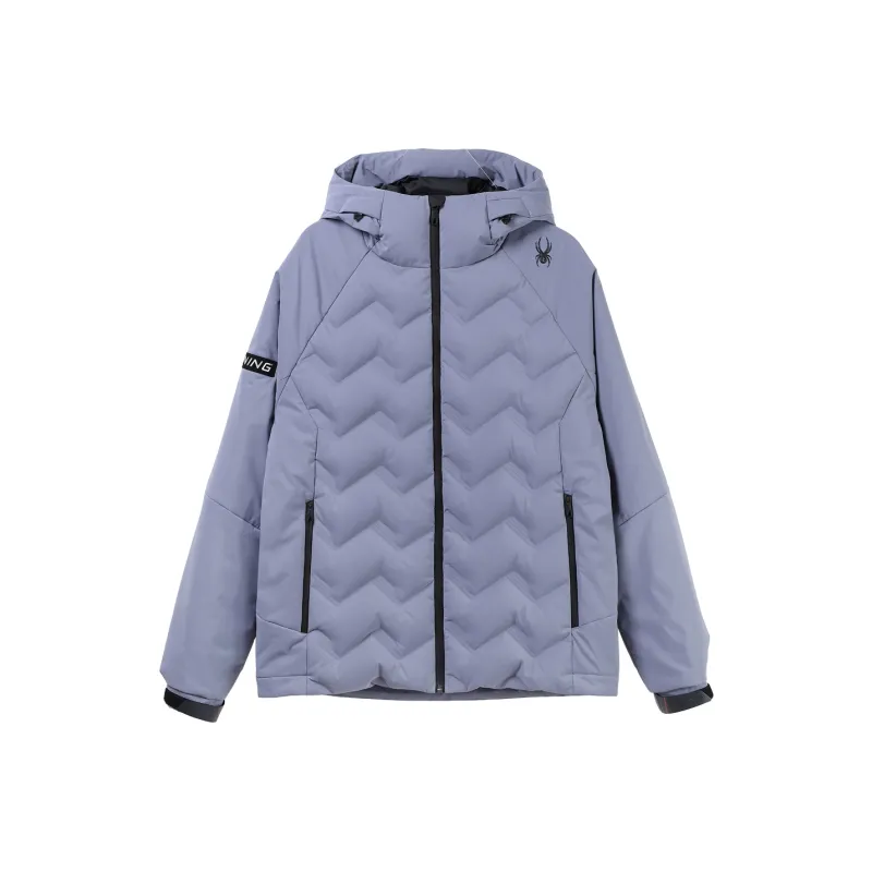 SPYDER Solid Color Hooded Down Jacket Men's-0