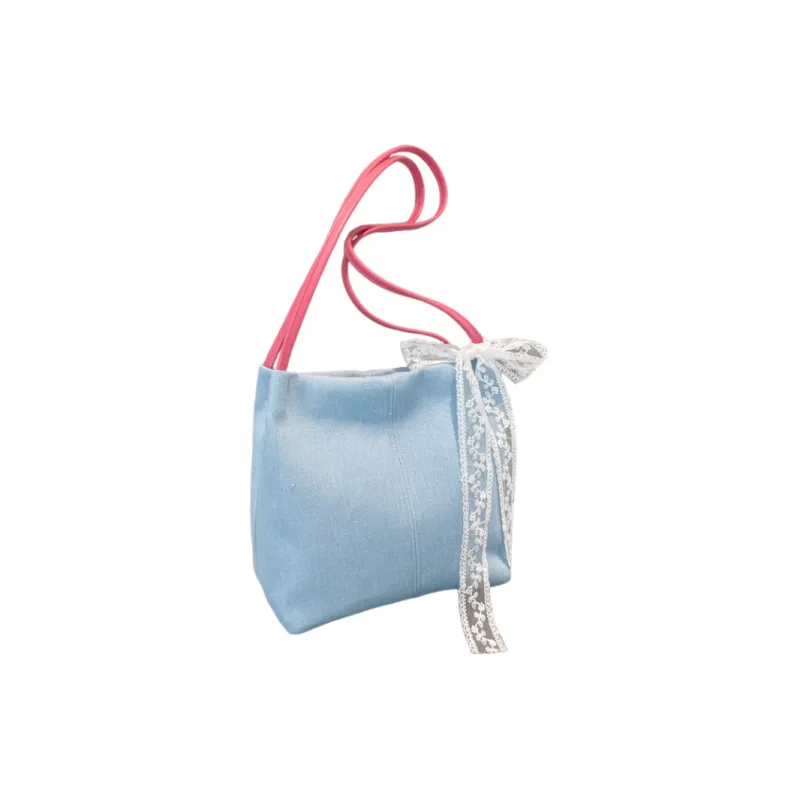 MINLUBAOLUO PU Tote Bag, Shoulder Bag Women's White/Blue-2