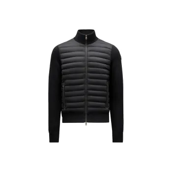 Moncler Logo Patch Knit Padded Cardigan