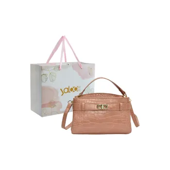Yalu PU Shoulder Bag, Crossbody Bag, Handbag Unisex Luo Dai Pink/White/Black