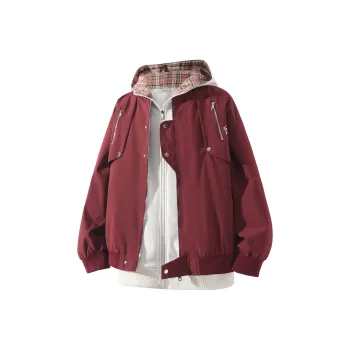 TITH Jackets Coats Unisex Burgundy