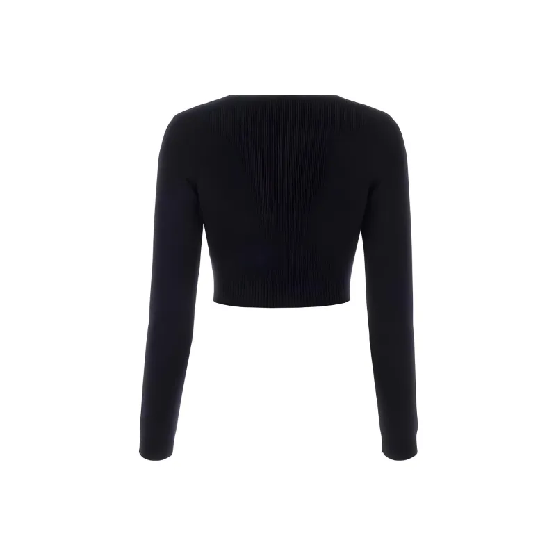 JIL SANDER V Neck Knitted Crop Top-1