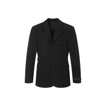 VERSACE Logo appliqué Wool Blazer
