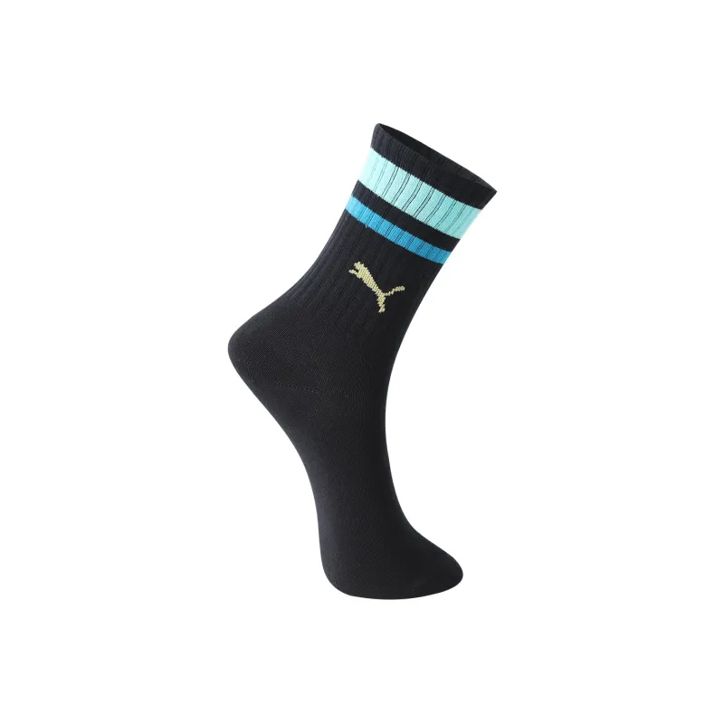 PUMA Knee High Socks Unisex 3 Pack Black & Blue-2
