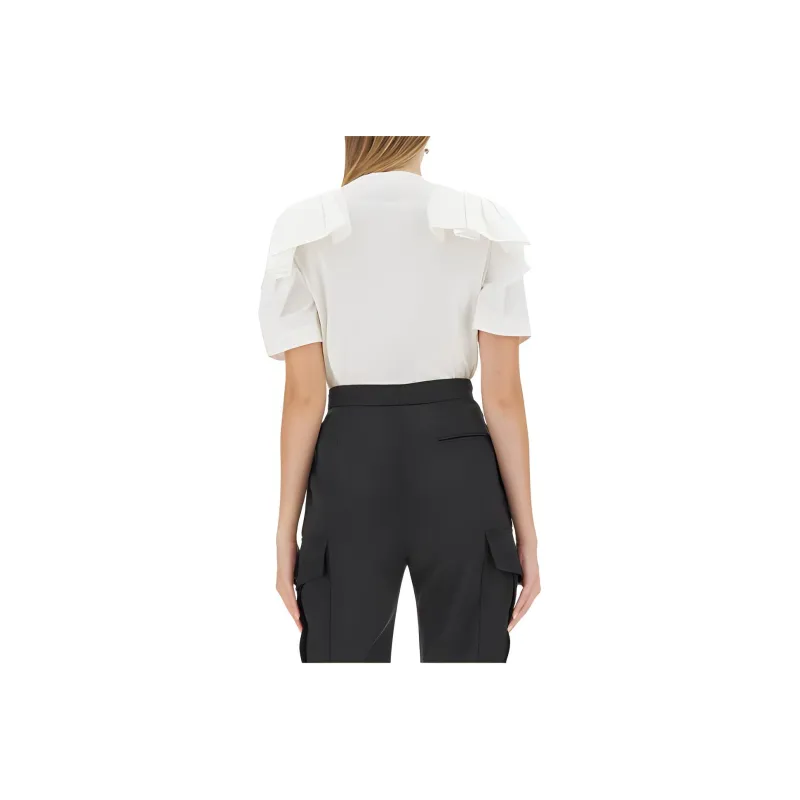 Alexander McQueen Short Sleeved Ruffled Detail T Shirt-1