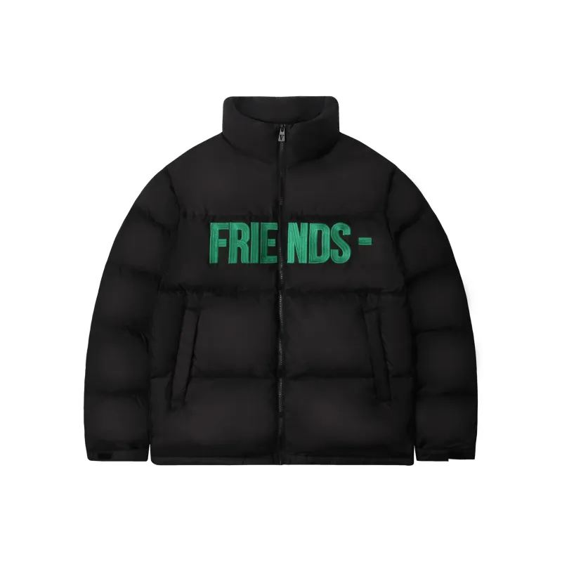 VLONE Down Jacket Unisex Black Green-0