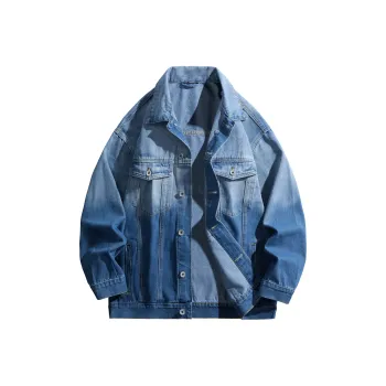 IGOI Denim Jacket Unisex Blue Sky And White Clouds