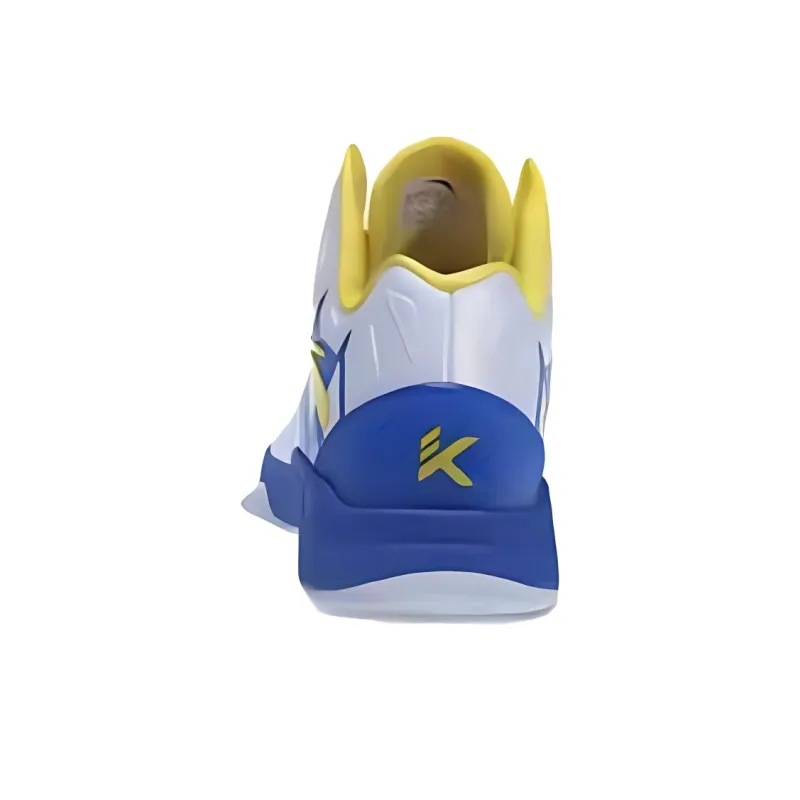 Anta Thompson KT Basketball Anti-Slip Wear-Resistant High-Top Basketball Shoes Men's White Blue Yellow-2