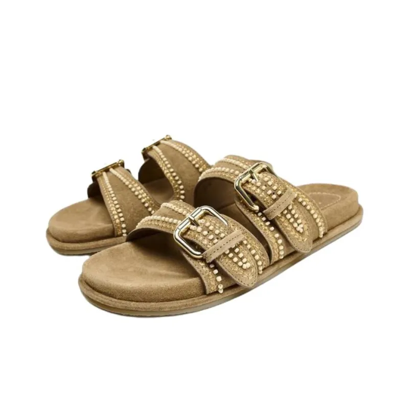 ZARA Abrasion Resistant Slide Slippers Women's Sandy Brown-1
