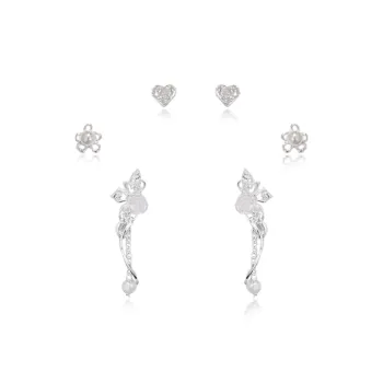RINGLOVE 925 Sterling Silver Needle Stud Earrings Women's