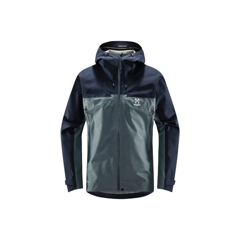 HAGLÖFS Waterproof And Windproof Windbreaker Jacket Men's Steel Blue/Taun Blue-0