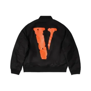 VLONE Friends Series Puffer Jackets Unisex Black Orange