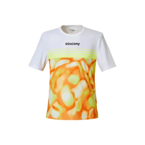 Saucony T Shirt Men's Orange Yellow Mixed Color