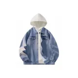 Light Blue Coat+White Sweatshirt