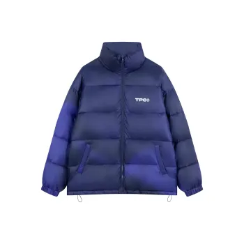 Teach Peace Puffer Jackets Unisex Blue
