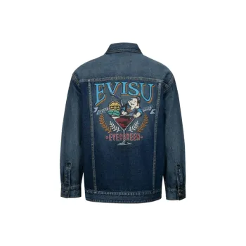 EVISU Denim Jackets Men Denim Blue