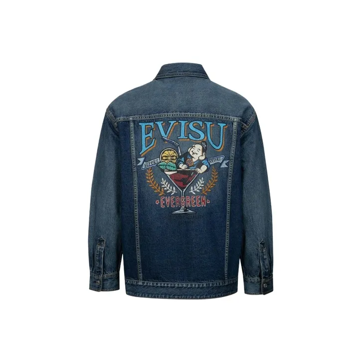 EVISU Denim Jackets Men Denim Blue-0
