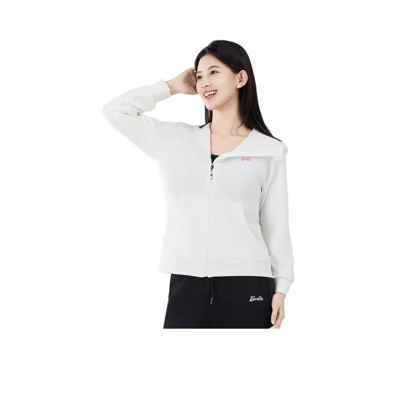 Barbie Yoga Jackets Women's Cream White-0