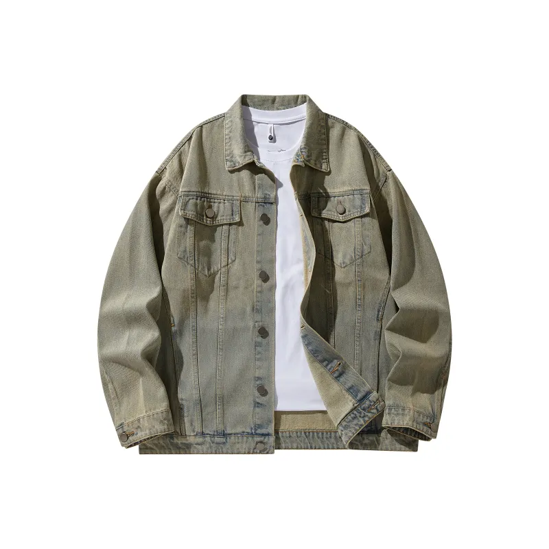 BEENTRILL Denim Jackets Unisex Yellow Mud-0