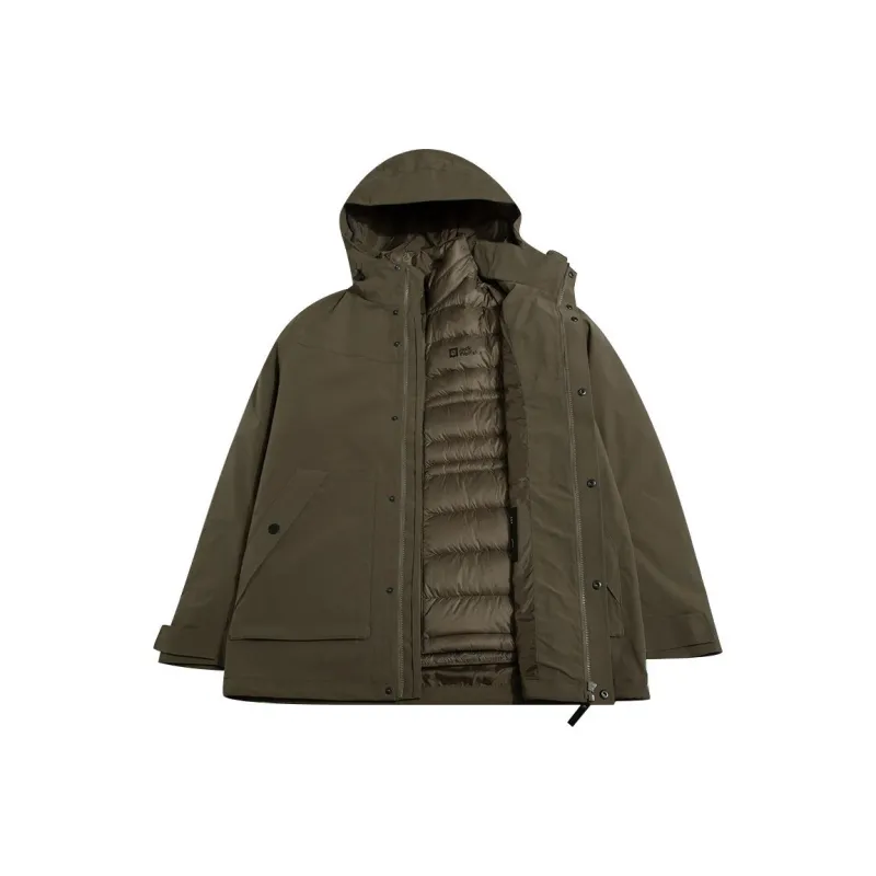 Jack Wolfskin Water Resistant Windproof Warm Water Repellent Windbreaker Jacket Men's Dark Gray-17